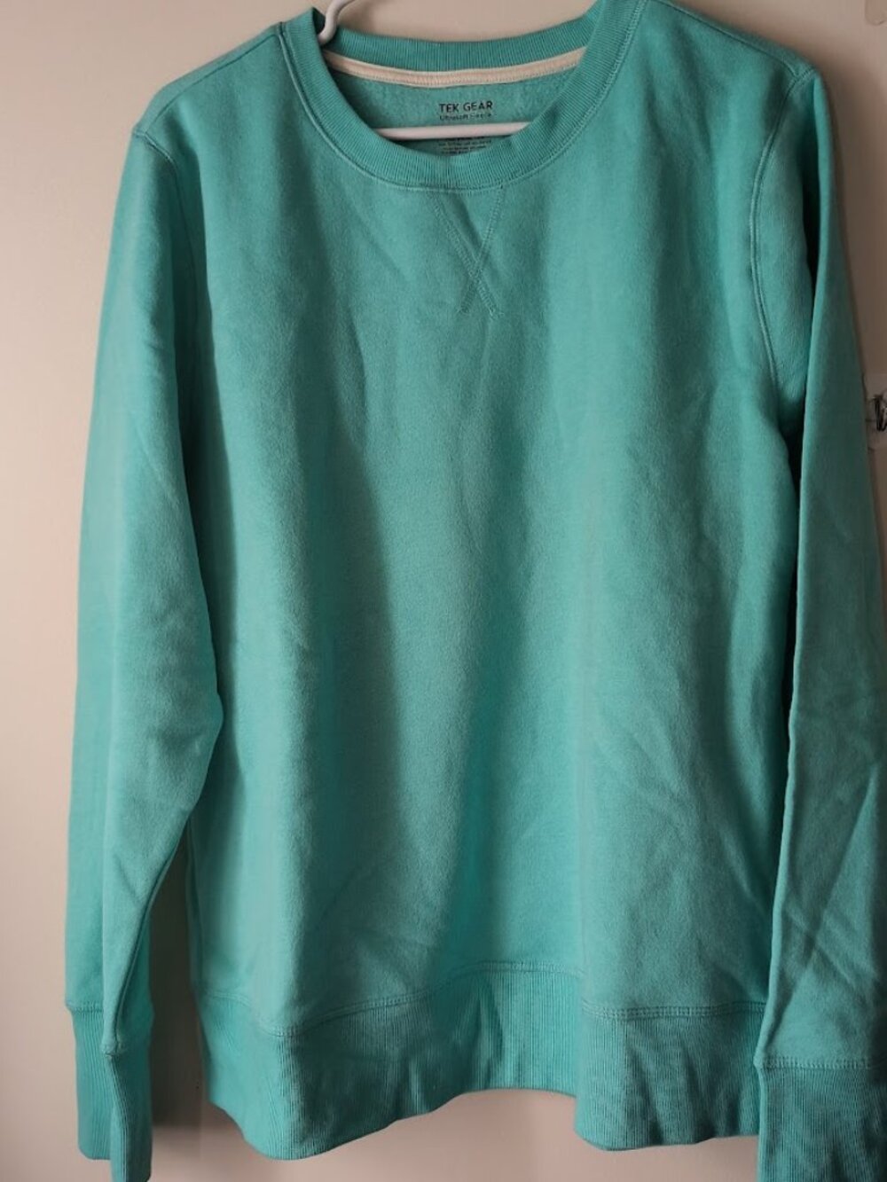 TEK GEAR Ultrasoft Fleece L sweatshirt | thumb holes | teal | cozy comfy lounge